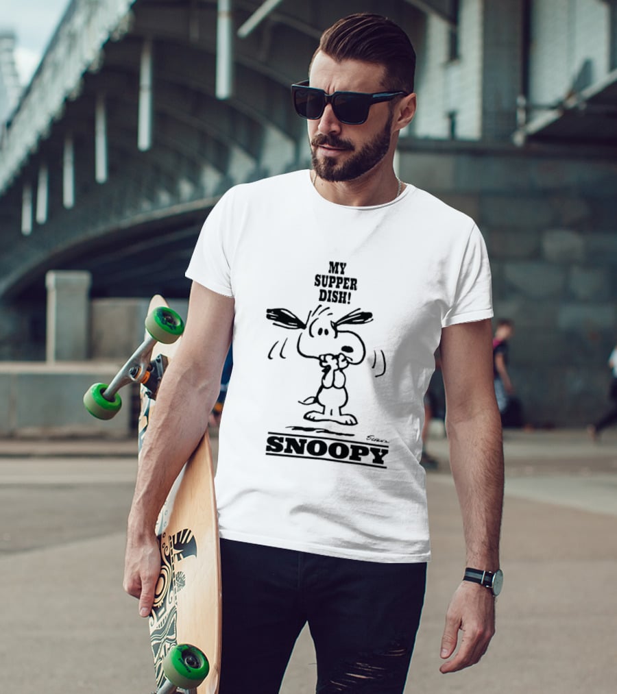 Snoopy My Supper Dish Peanuts Charlie Brown T-Shirt