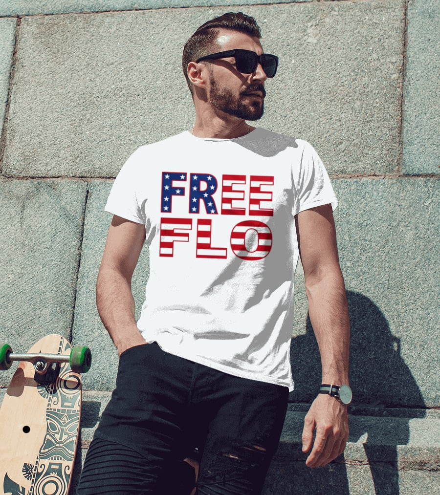 Free Flo USA Flag Stars Stripes Patriotic T-Shirt