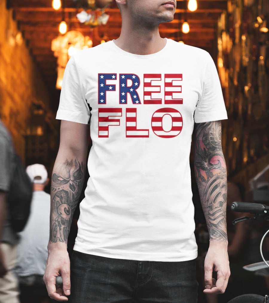 Free Flo USA Flag Stars Stripes Patriotic T-Shirt