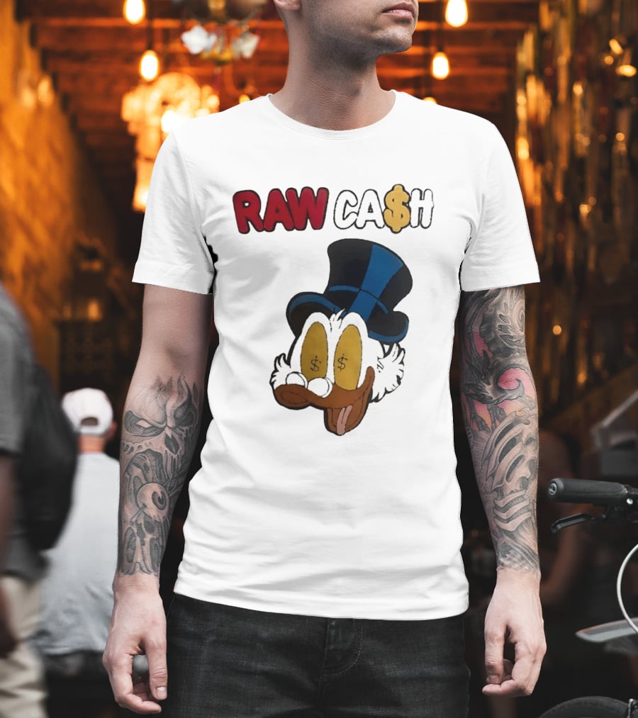 RAW CA$H Duck Eyes Dollar Sign Hat T-Shirt