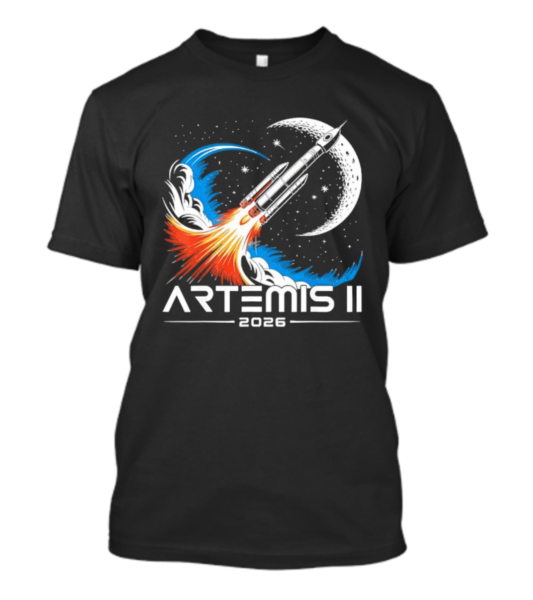 Artemis II 2026 Moon Rocket Space Exploration Launch T-Shirt