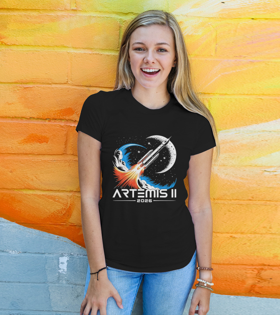 Artemis II 2026 Moon Rocket Space Exploration Launch T-Shirt