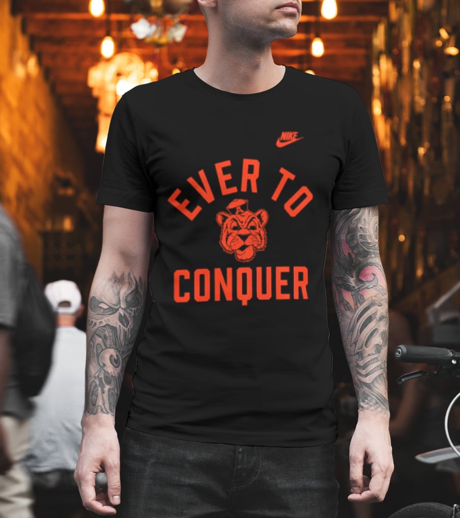 Auburn Tigers Ever To Conquer Tiger Face Nike Swoosh T-Shirt