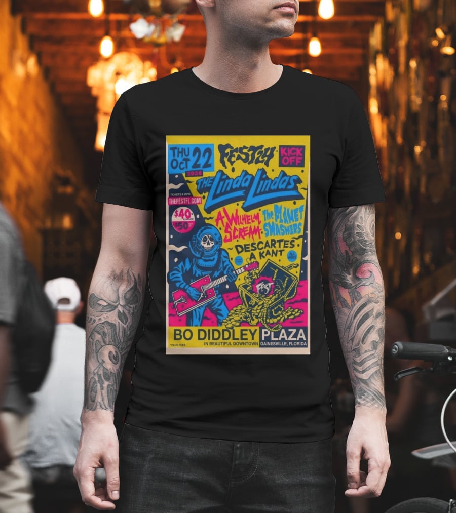 FEST 24 Kick Off 2026 The Linda Lindas Bo Diddley Plaza Gainesville Florida T-Shirt