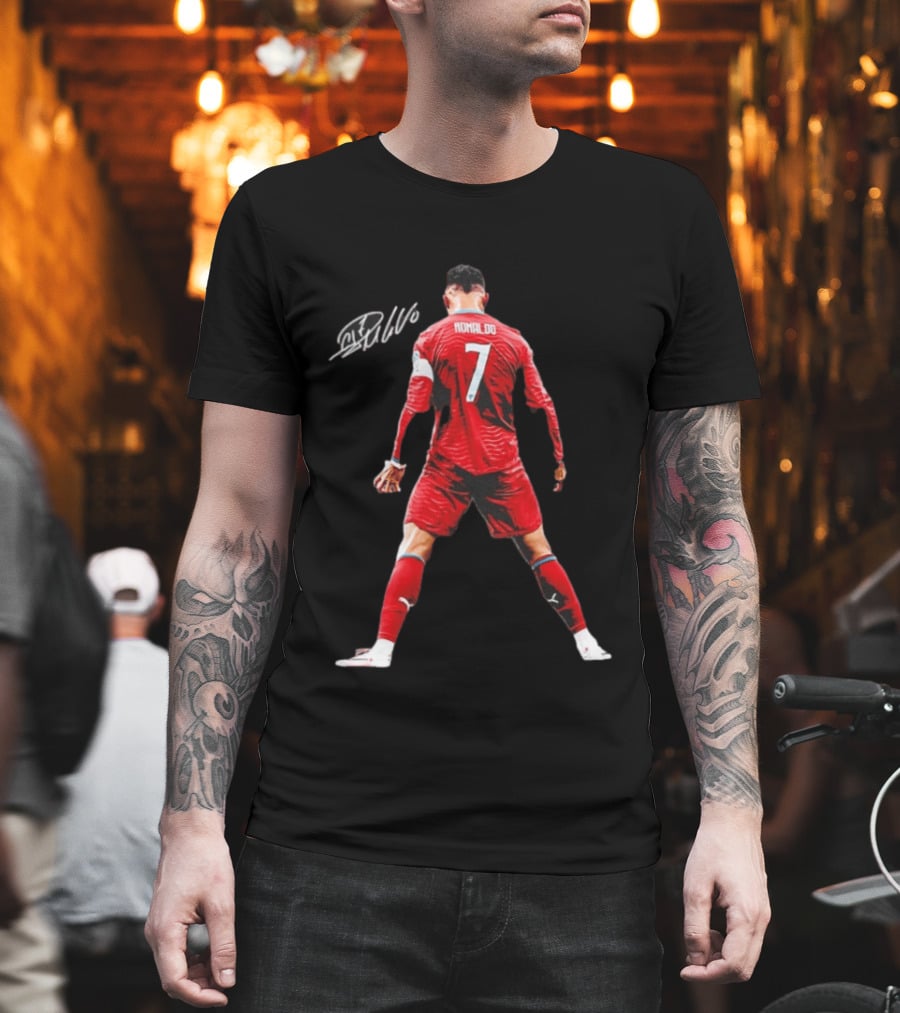 Cristiano Ronaldo Number 7 Portugal National Team Signature T-Shirt