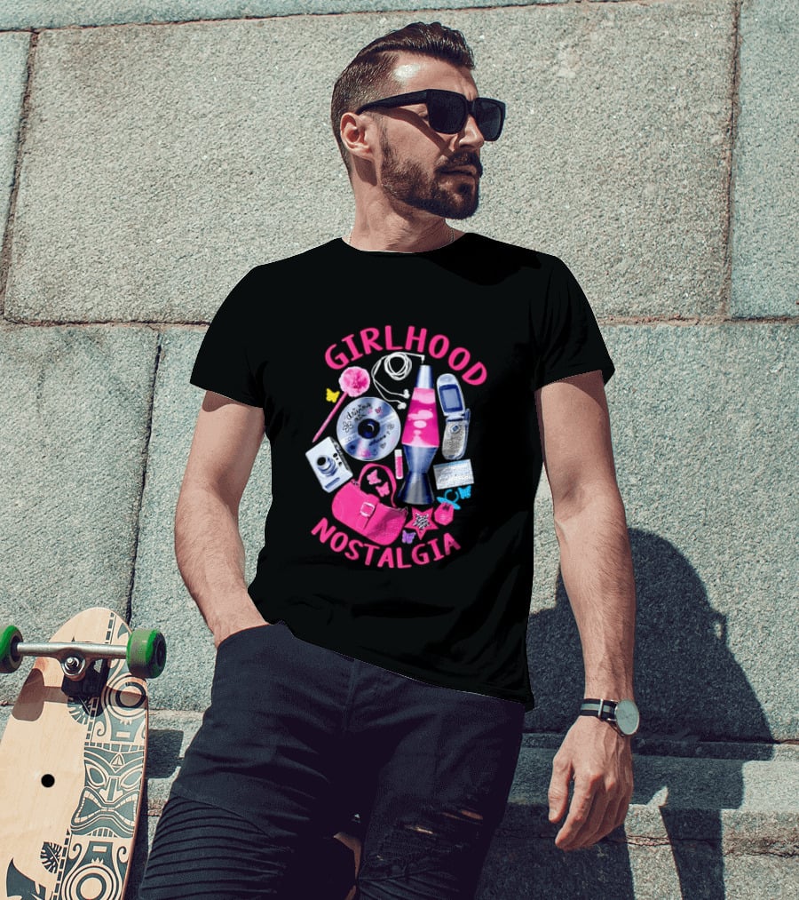 Girlhood Nostalgia Lava Lamp And Vintage Tech Accessories Throwback T-Shirt