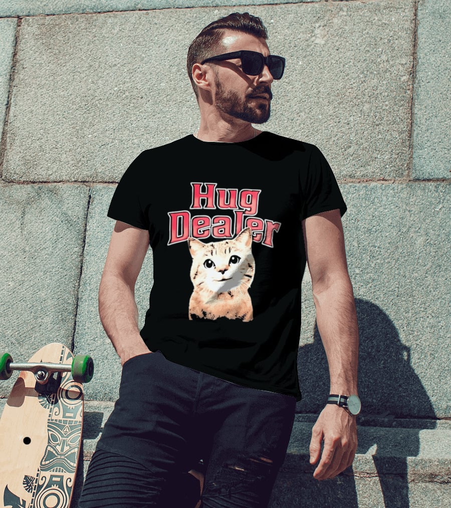Hug Dealer Cute Tabby Cat Humor T-Shirt