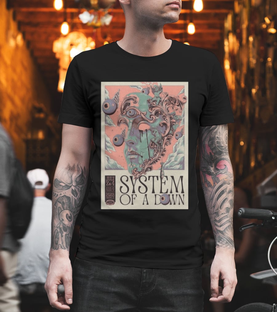 System Of A Down July 2 4 2026 Stade De France Paris Surreal T-Shirt