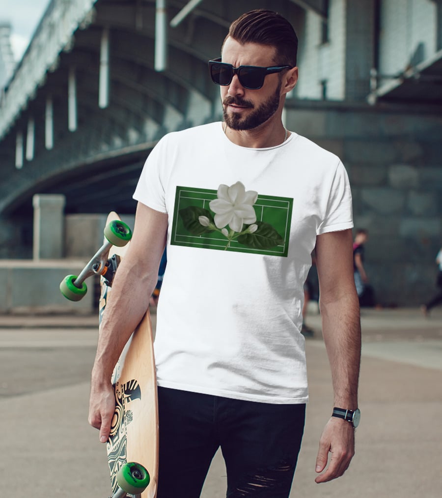 Alexandra Alex Eala Tennis Court Gardenia Floral T-Shirt