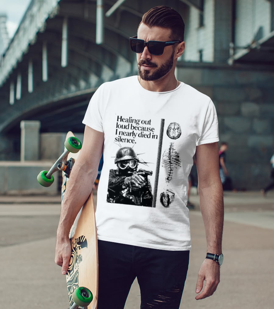 Healing Out Loud Soldier Brain Anatomy Urban Silence T-Shirt
