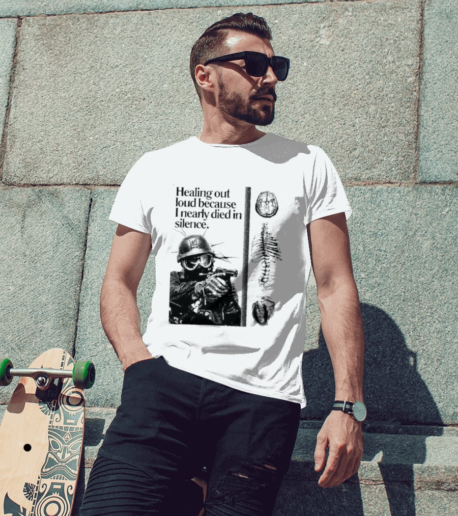 Healing Out Loud Soldier Brain Anatomy Urban Silence T-Shirt