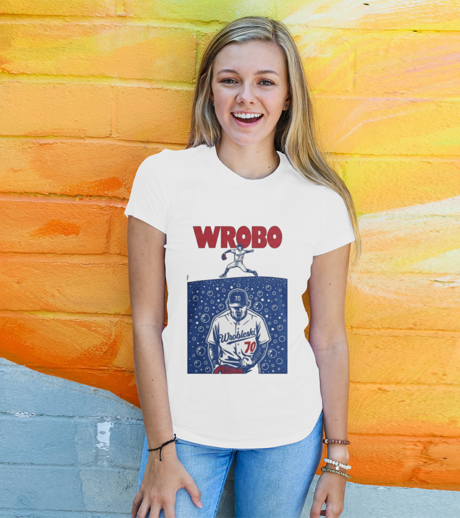 Wrobo Wrobleski 70 Baseball Pitcher Bubble T-Shirt