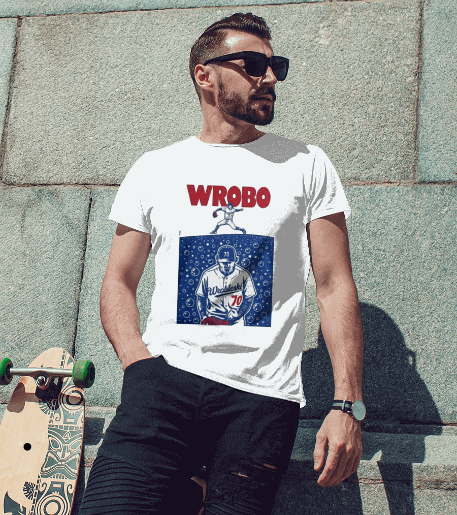 Wrobo Wrobleski 70 Baseball Pitcher Bubble T-Shirt