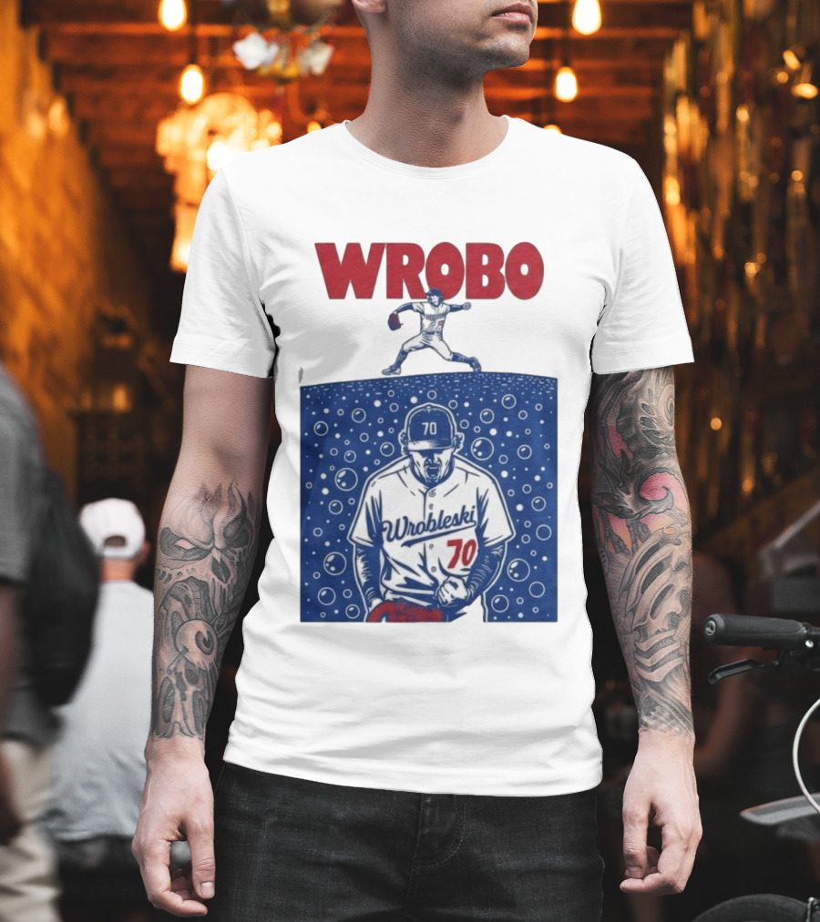 Wrobo Wrobleski 70 Baseball Pitcher Bubble T-Shirt