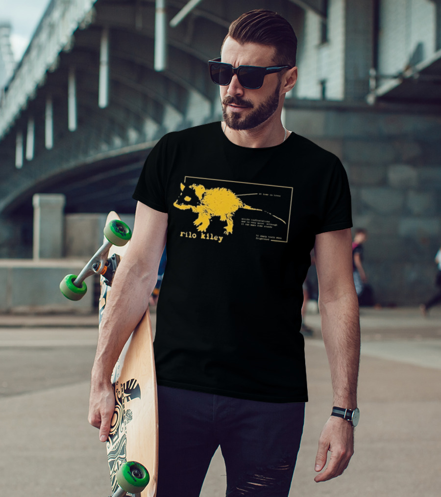 Rilo Kiley Possum Schematic Diagram With Bold Yellow Color T-Shirt