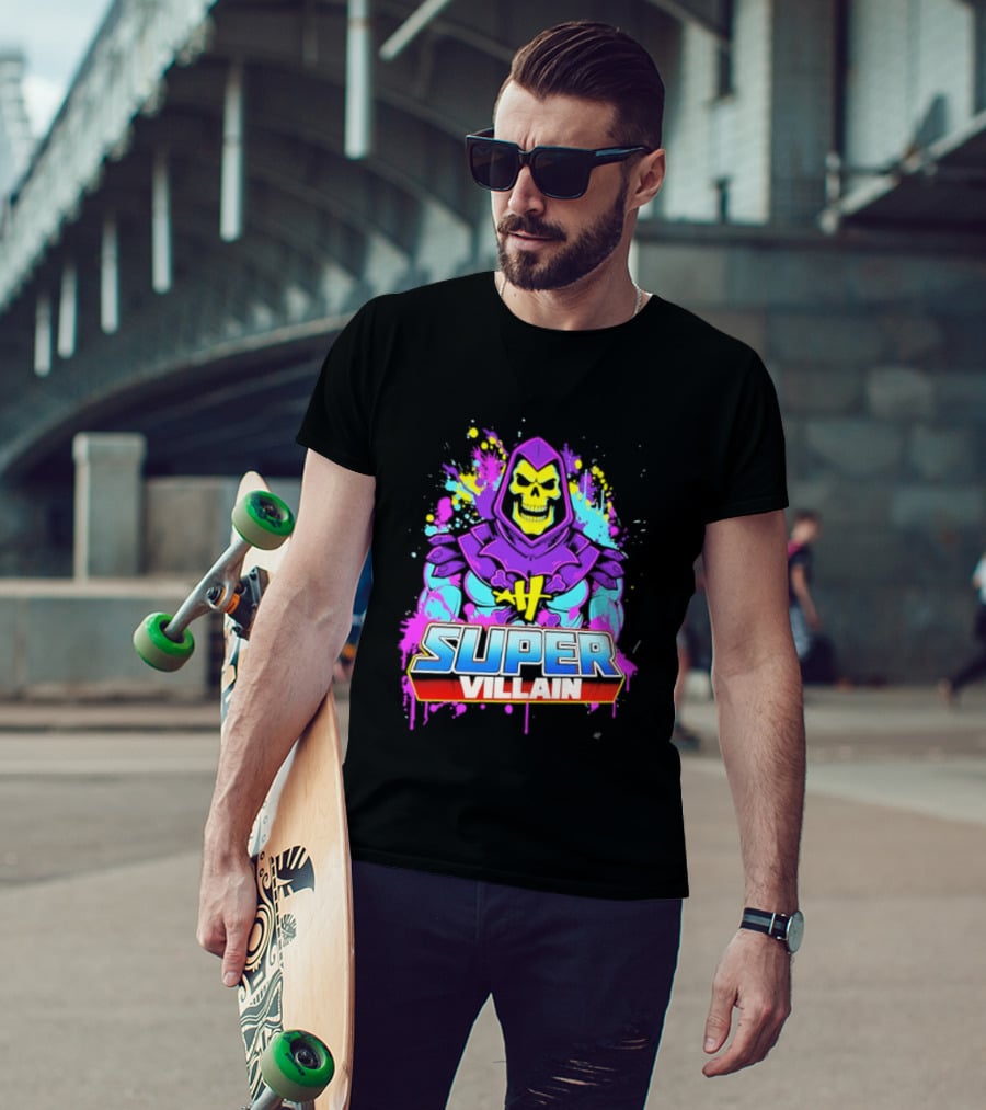 Skeletor Super Villain Masters Of The Universe Colorful Paint Splatter T-Shirt
