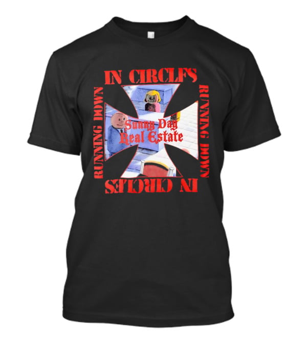 Sunny Day Real Estate In Circles Running Down Vibrant Cross Characters T-Shirt