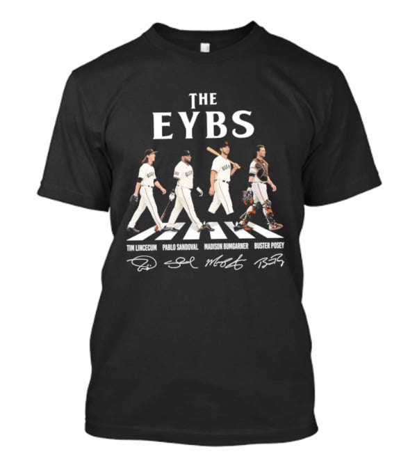 The EYBS Tim Lincicum Pablo Sandoval Madison Bumgarner Buster Posey Signatures Abbey Road SF Giants T-Shirt