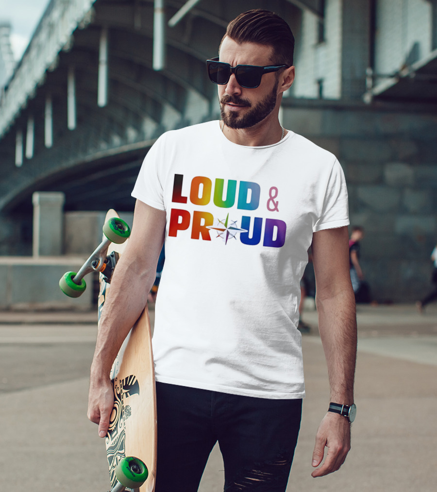 Loud And Proud Pride Rainbow Compass T-Shirt