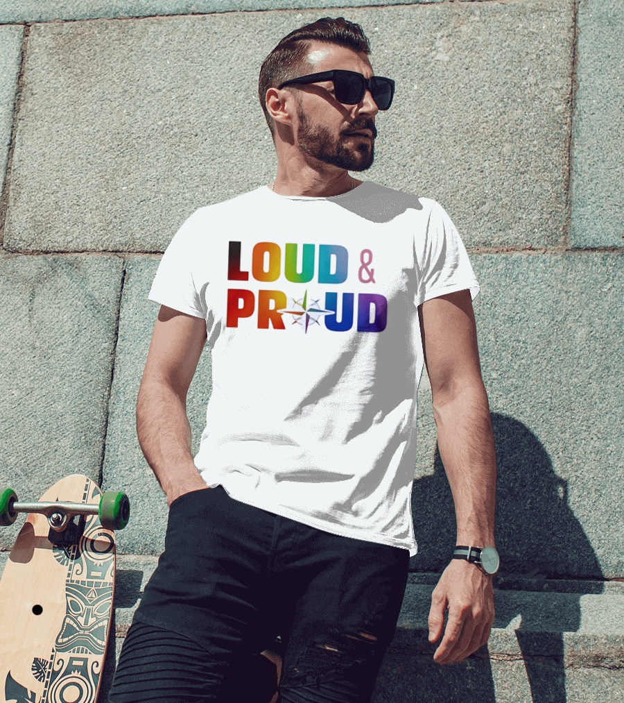 Loud And Proud Pride Rainbow Compass T-Shirt
