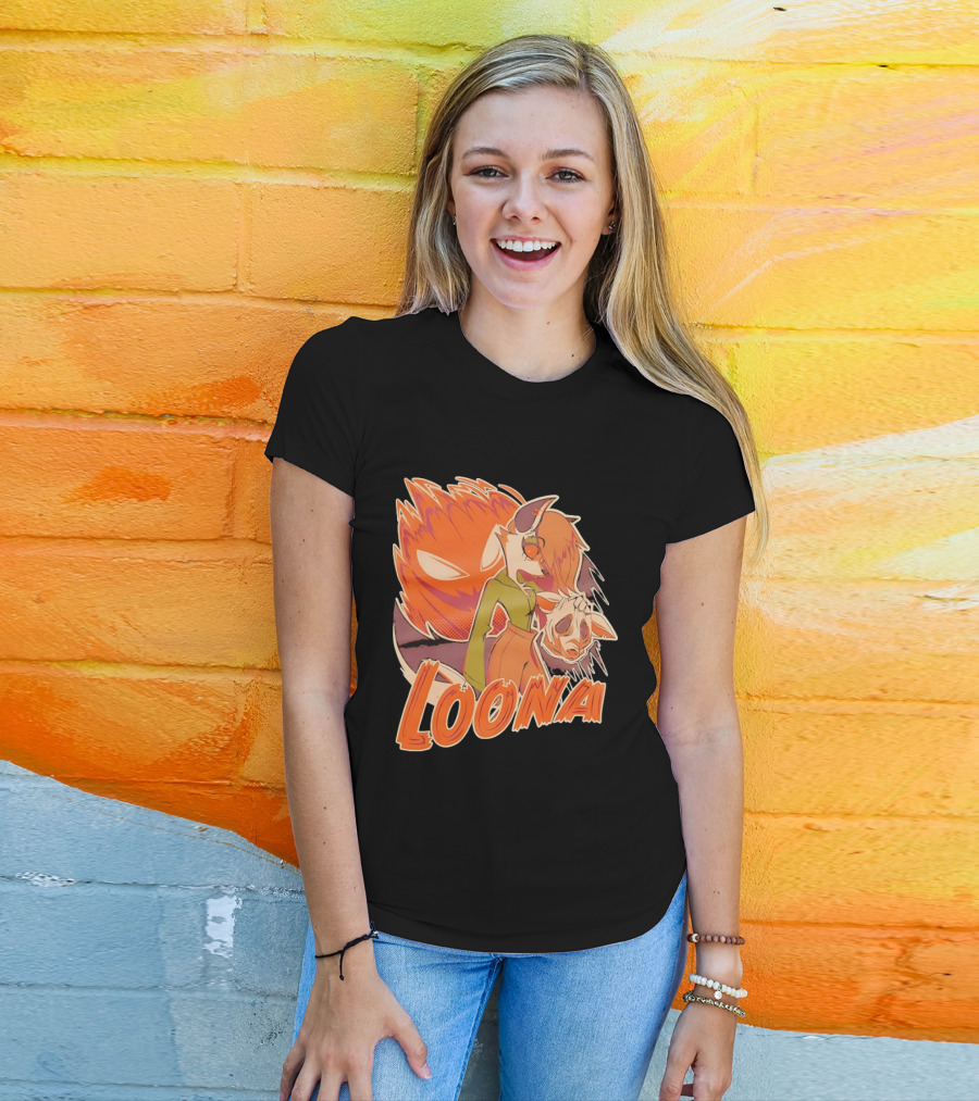 Helluva Boss Loona Hellhound Holding Mask T-Shirt