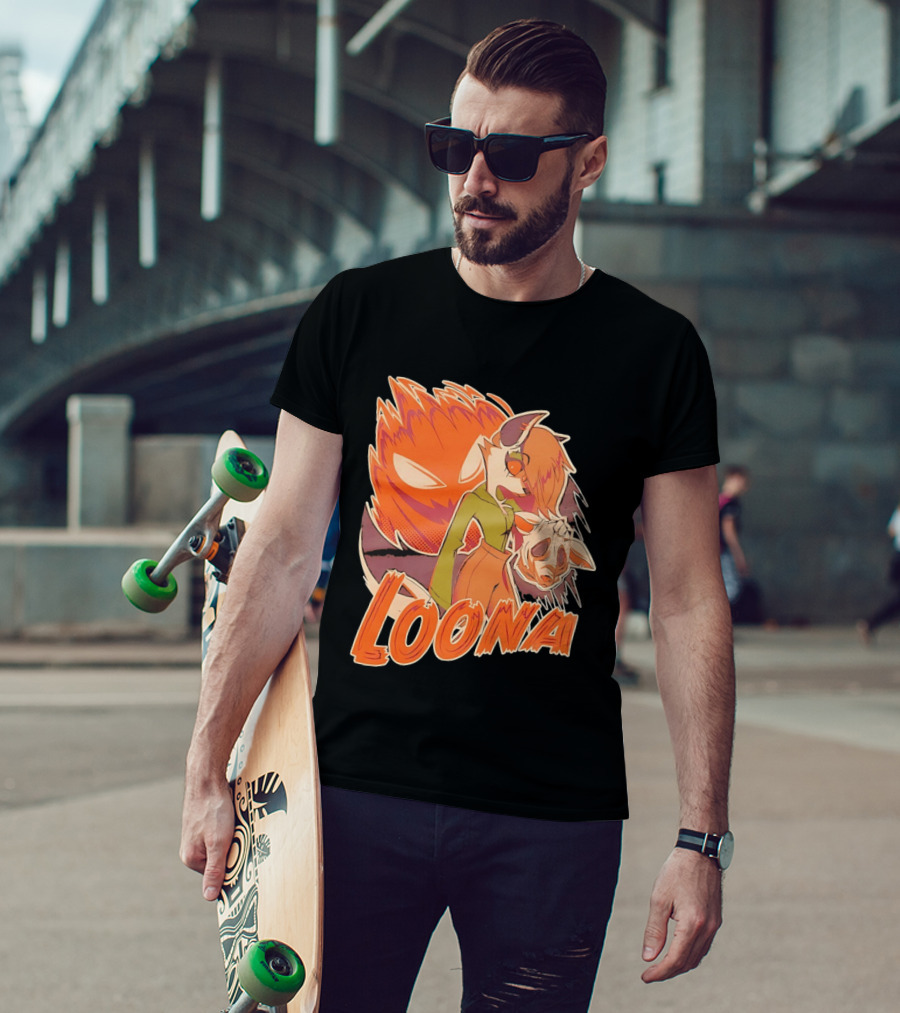 Helluva Boss Loona Hellhound Holding Mask T-Shirt