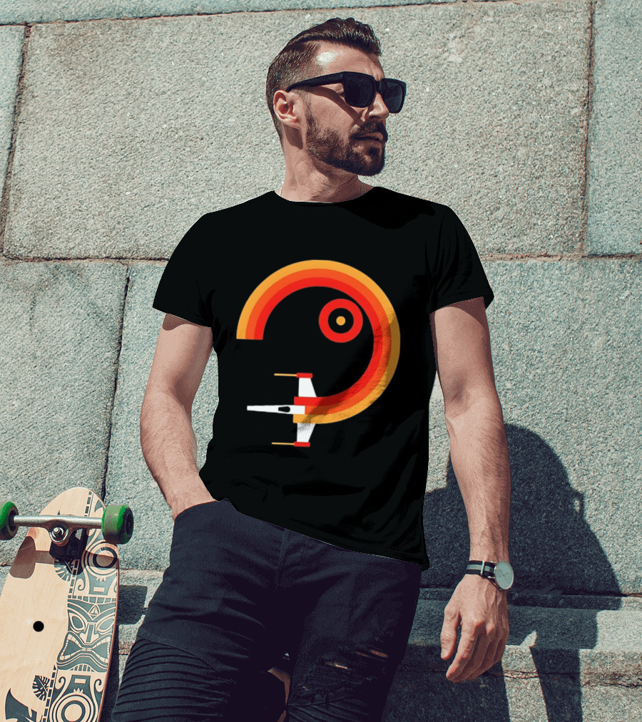 Star Wars X Wing Retro Sunset Circle T-Shirt