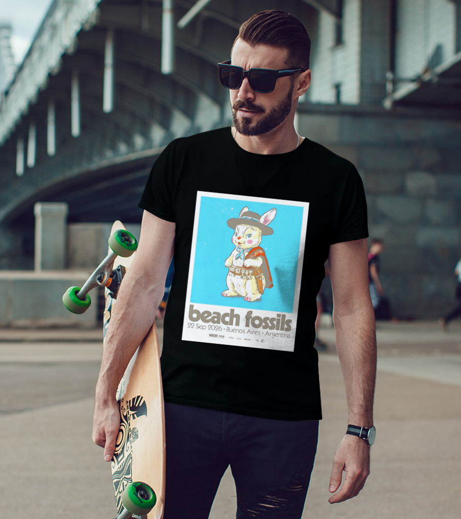 Beach Fossils 22 Sep 2026 Rabbit Poncho Buenos Aires Argentina T-Shirt