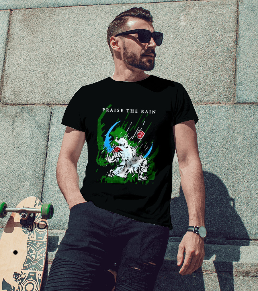 Praise The Rain Warrior Energetic Green And Blue Splash T-Shirt