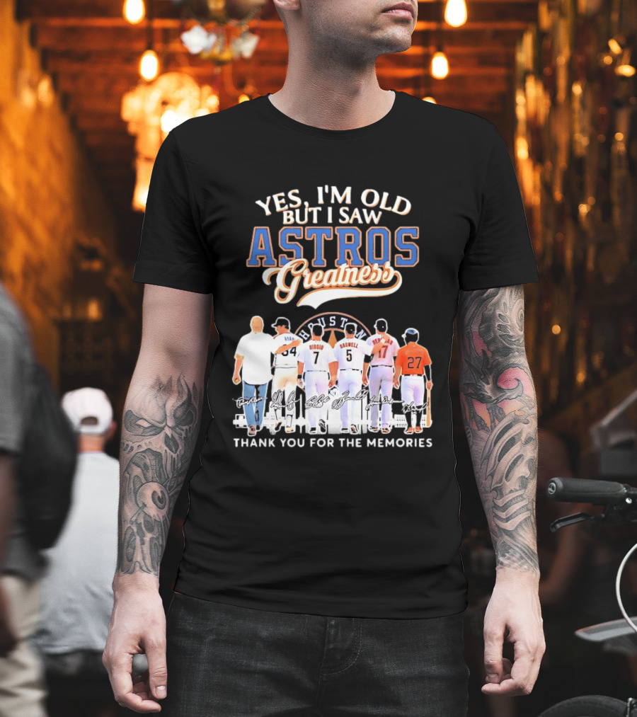 Yes I'm Old But I Saw Astros Greatness Ryan Biggio Bagwell Beltran Thank You For The Memories T-Shirt