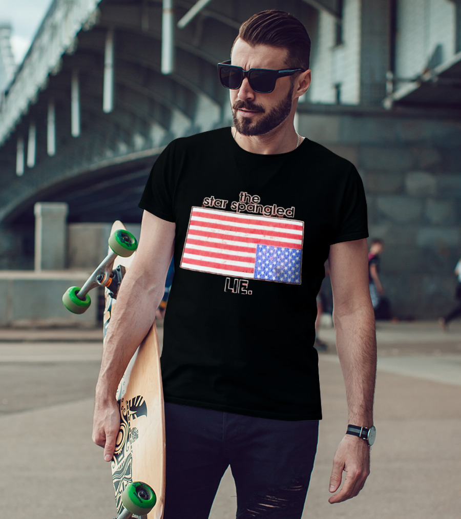 The Star Spangled Lie Upside Down American Flag T-Shirt