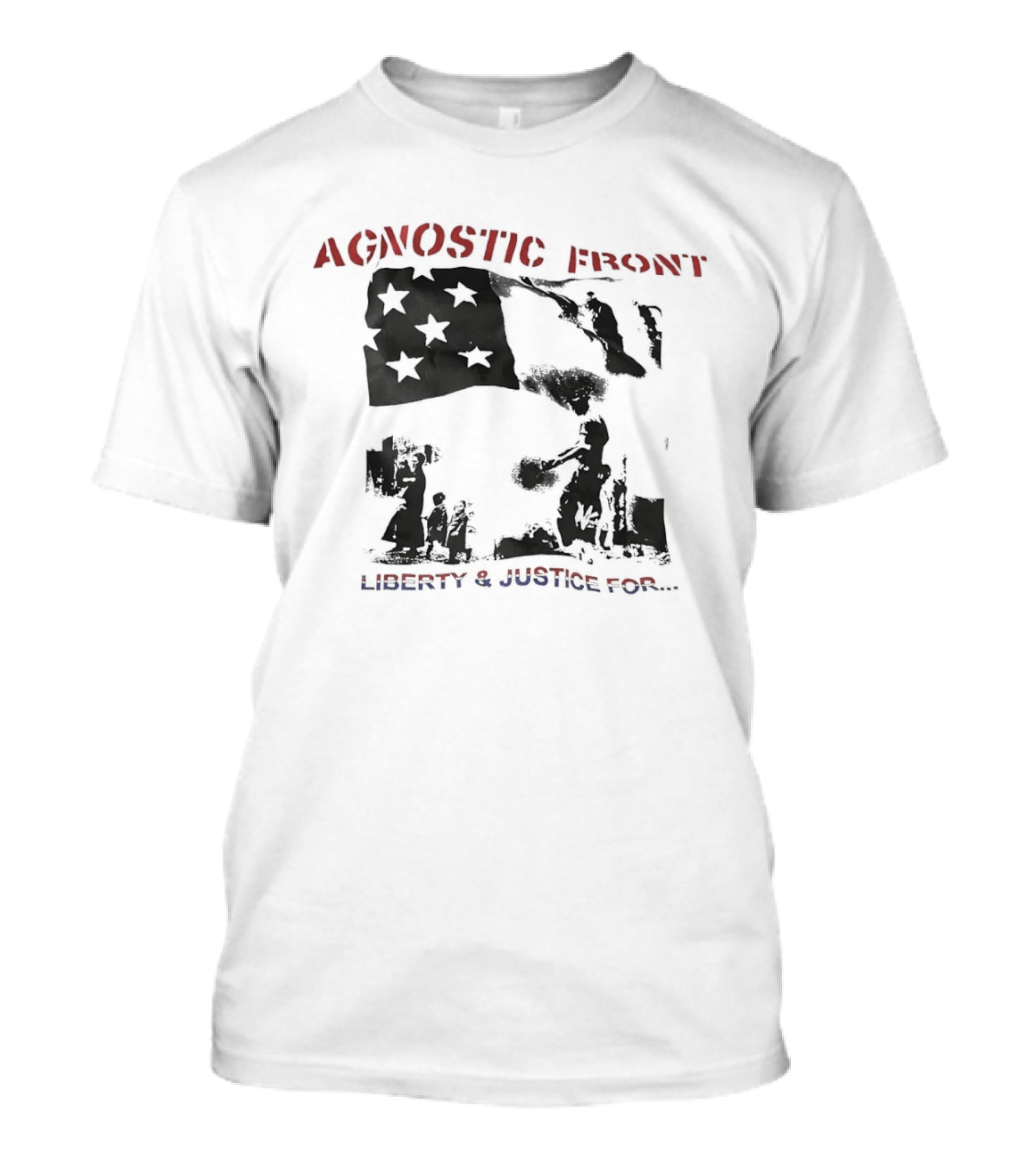 Agnostic Front Liberty And Justice For All Flag Military Patriot T-Shirt