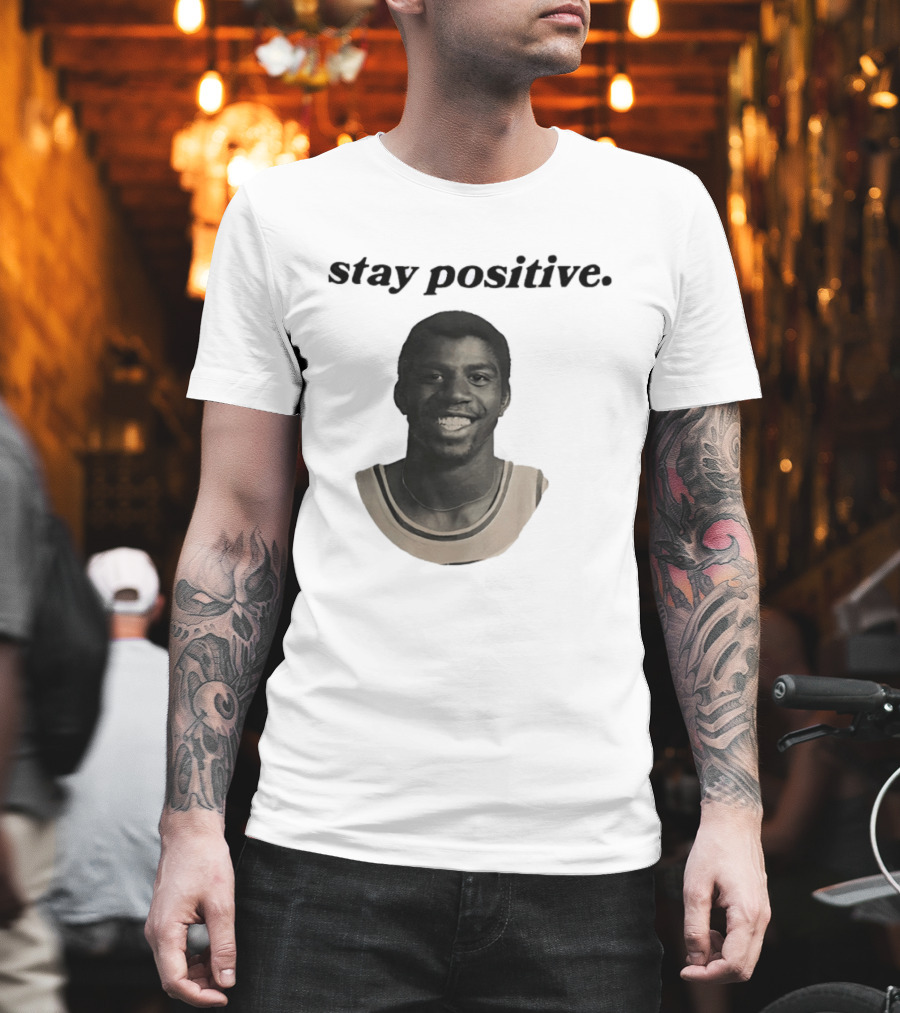 Magic Johnson Stay Positive Los Angeles Lakers T-Shirt