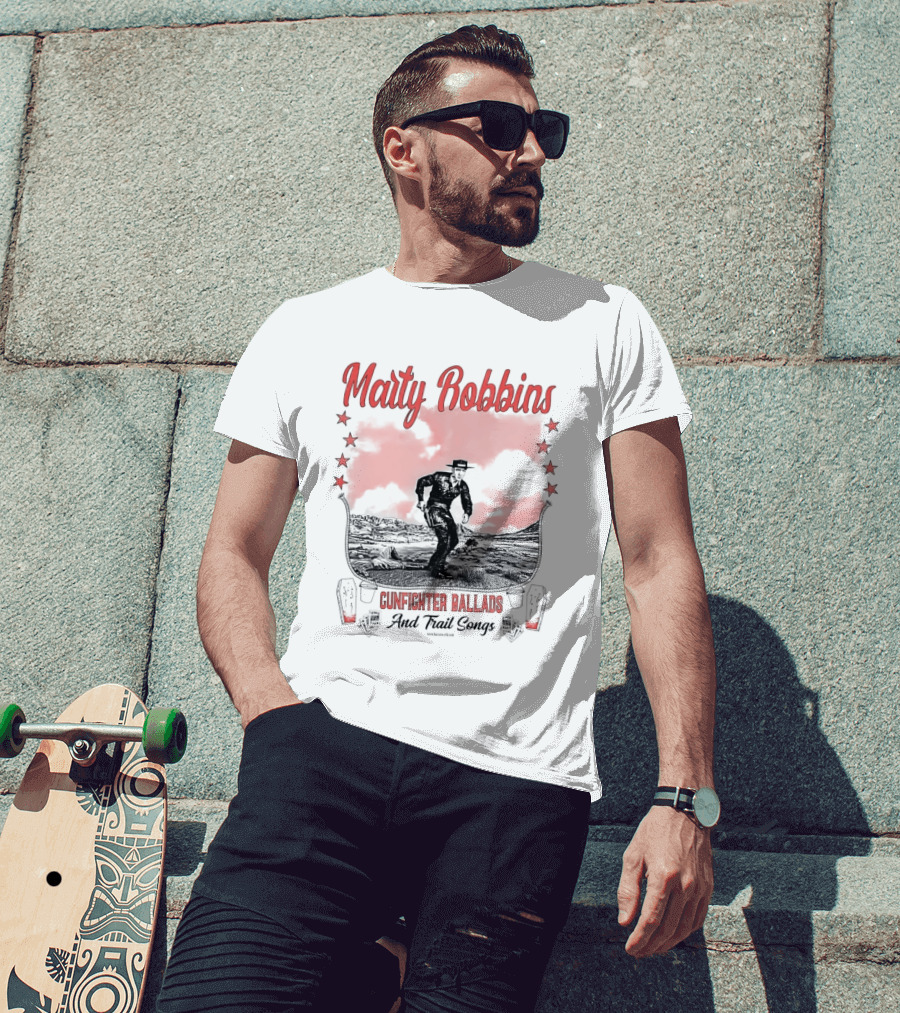 Marty Robbins Gunfighter Ballads And Trail Songs Cowboy Western Scene T-Shirt