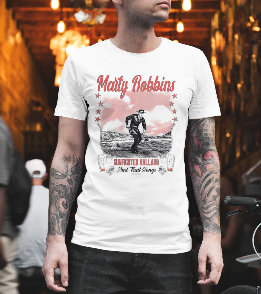 Marty Robbins Gunfighter Ballads And Trail Songs Cowboy Western Scene T-Shirt