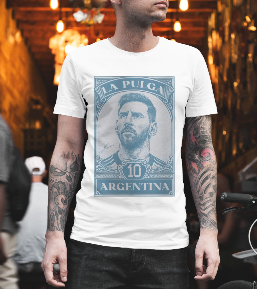 La Pulga Argentina 10 Stamp Messi T-Shirt