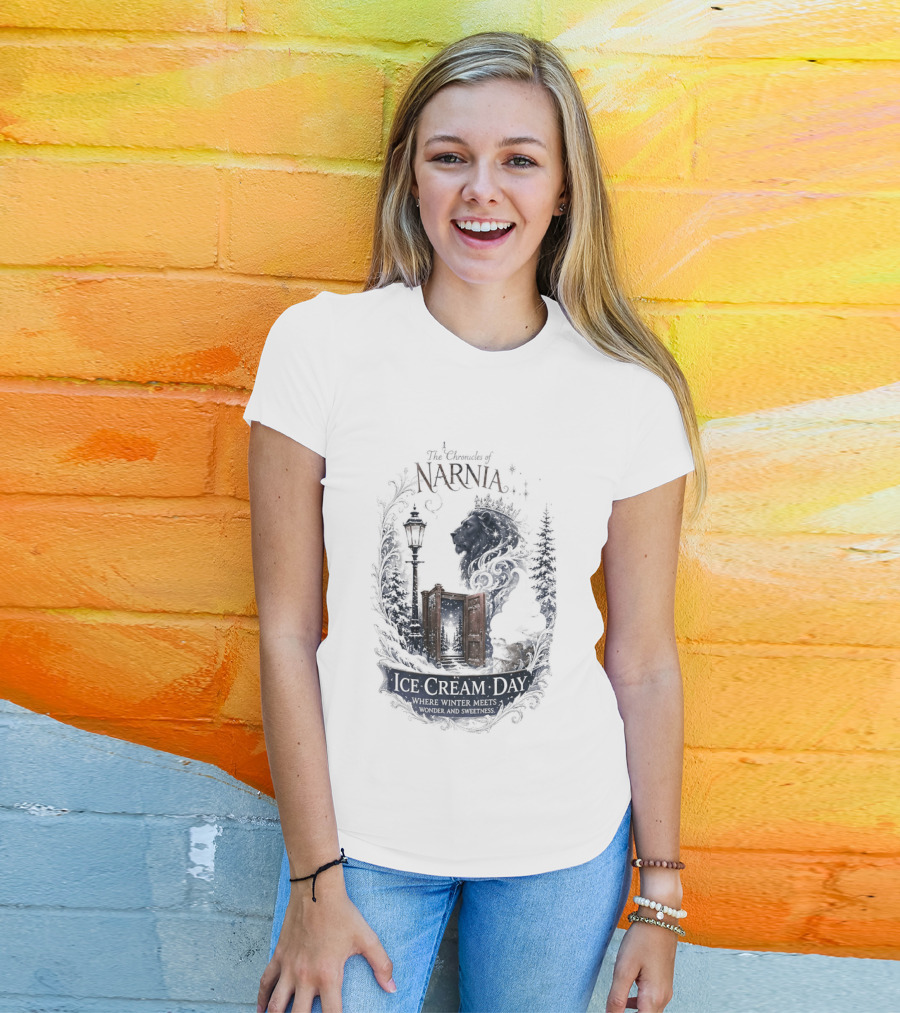 Narnia Ice Cream Day Winter Meets Wonder Aslan Wardrobe T-Shirt