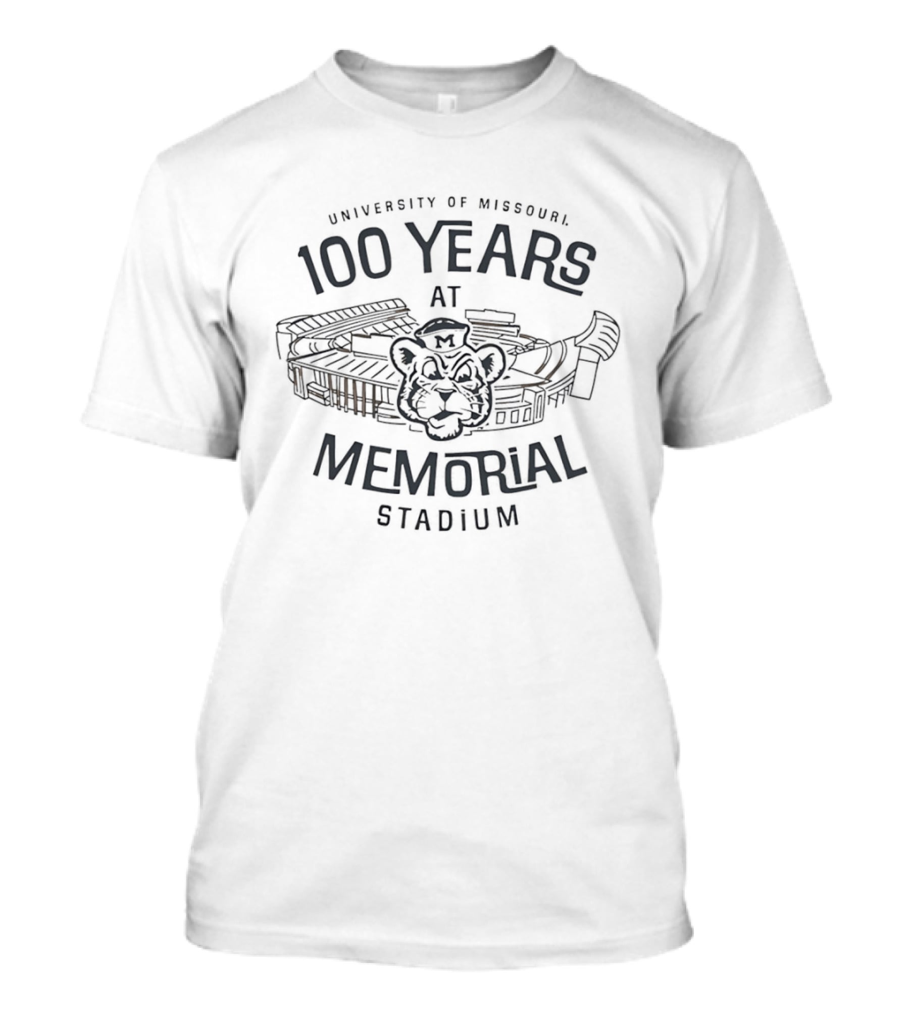 University Of Missouri 100 Years At Memorial Stadium Tiger Head Stadium T-Shirt