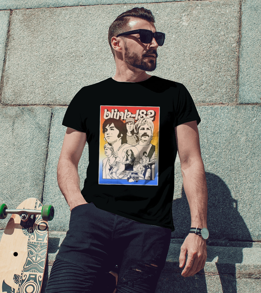 Blink 182 Band Members Pop Punk Collage T-Shirt