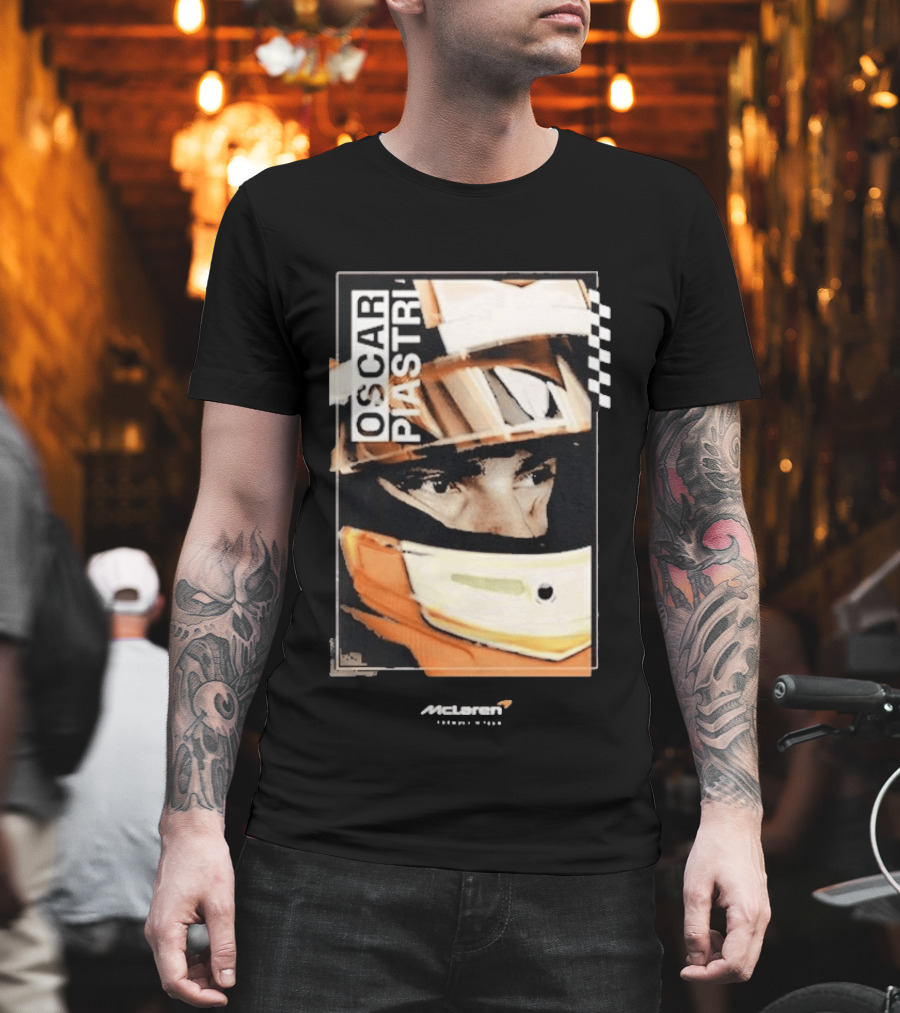 Oscar Piastri McLaren Driver Helmet Art Racing Fan T-Shirt