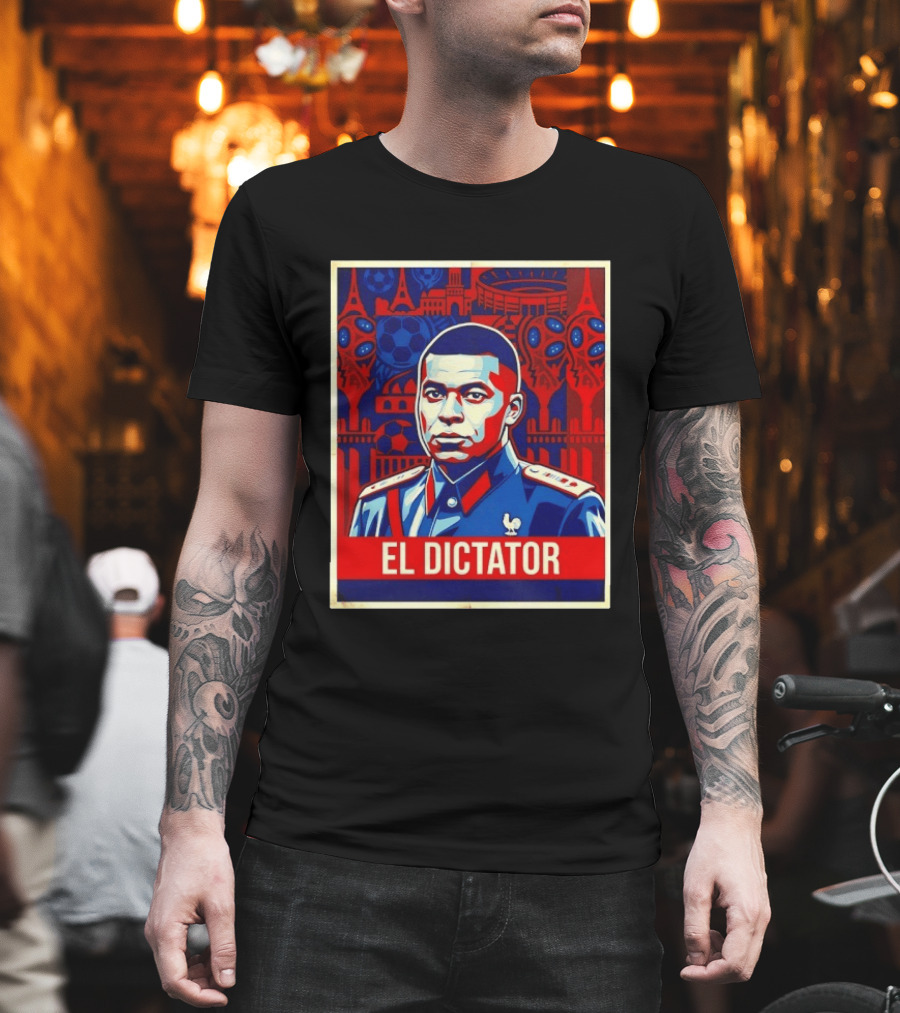 Kylian Mbappe El Dictator Paris Saint Germain Art Deco T-Shirt