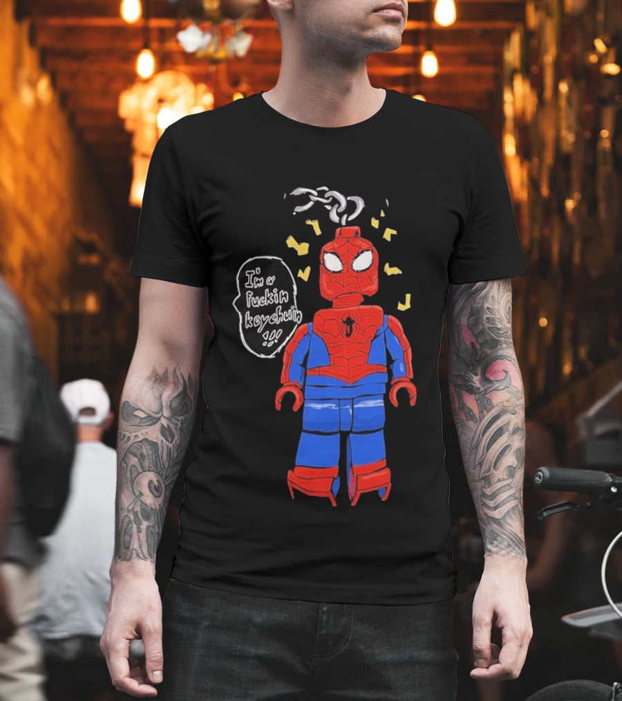 Lego Spider Man I'm A Keychain Funny Minifigure T-Shirt