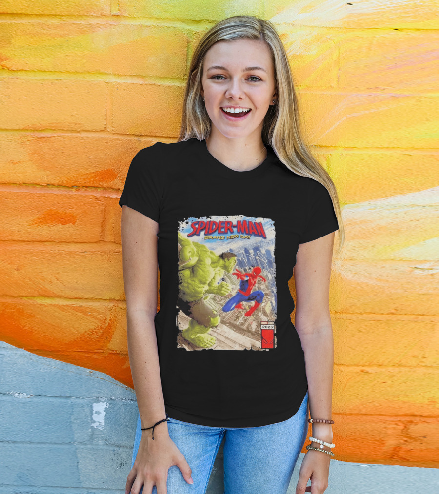 Spider Man Brand New Day Marvel 2026 Spider Man Vs Hulk Epic Showdown T-Shirt