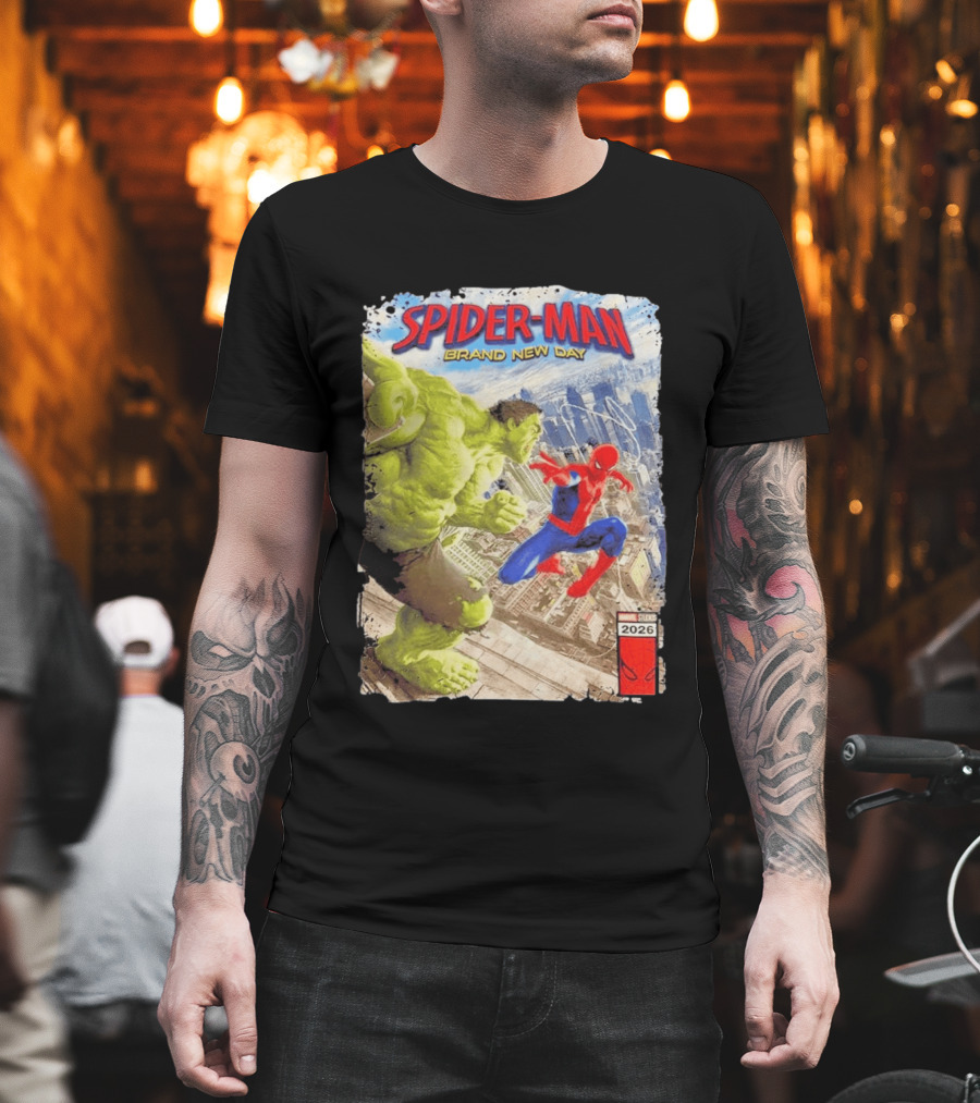Spider Man Brand New Day Marvel 2026 Spider Man Vs Hulk Epic Showdown T-Shirt