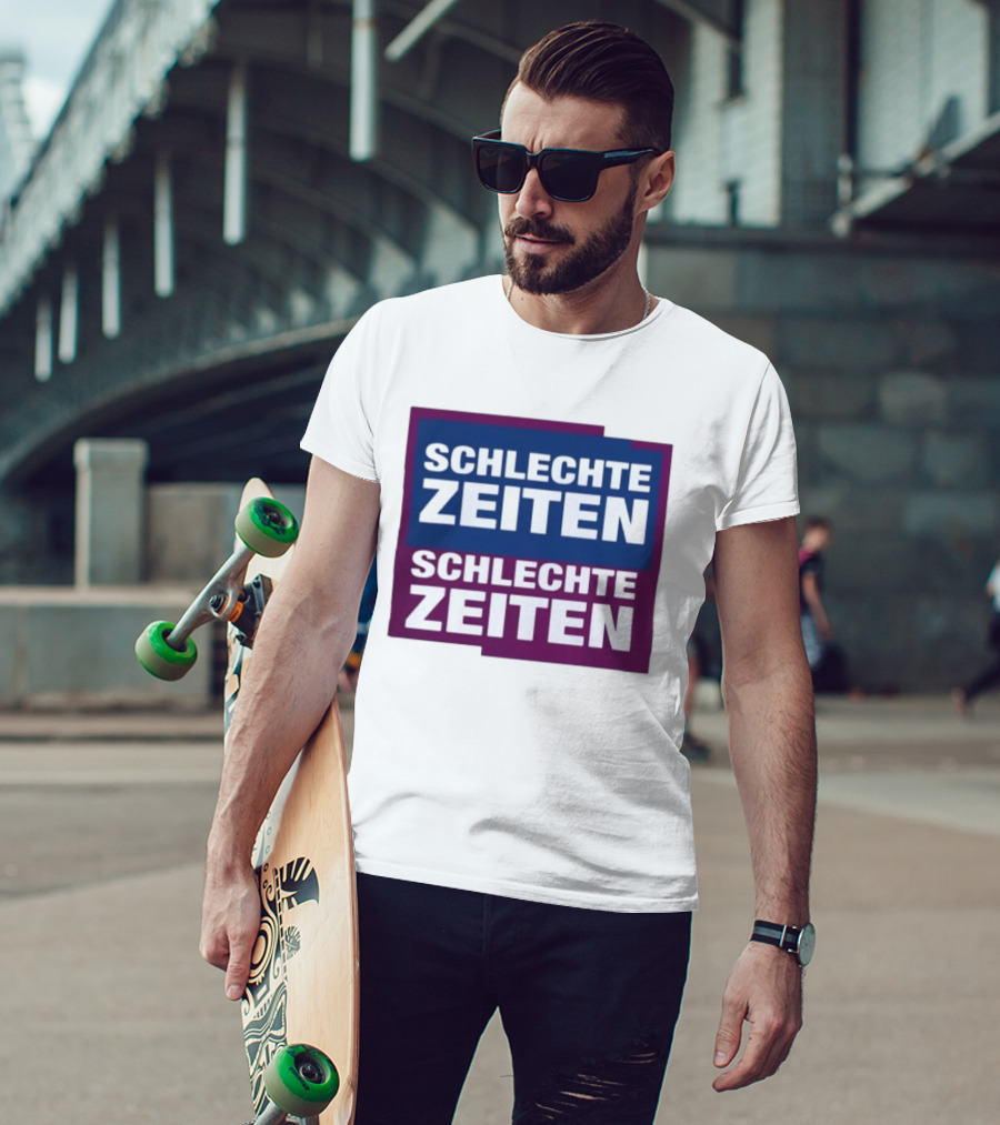 Versager Clothing Schlechte Zeiten Schlechte Zeiten Blue Purple Blocks T-Shirt