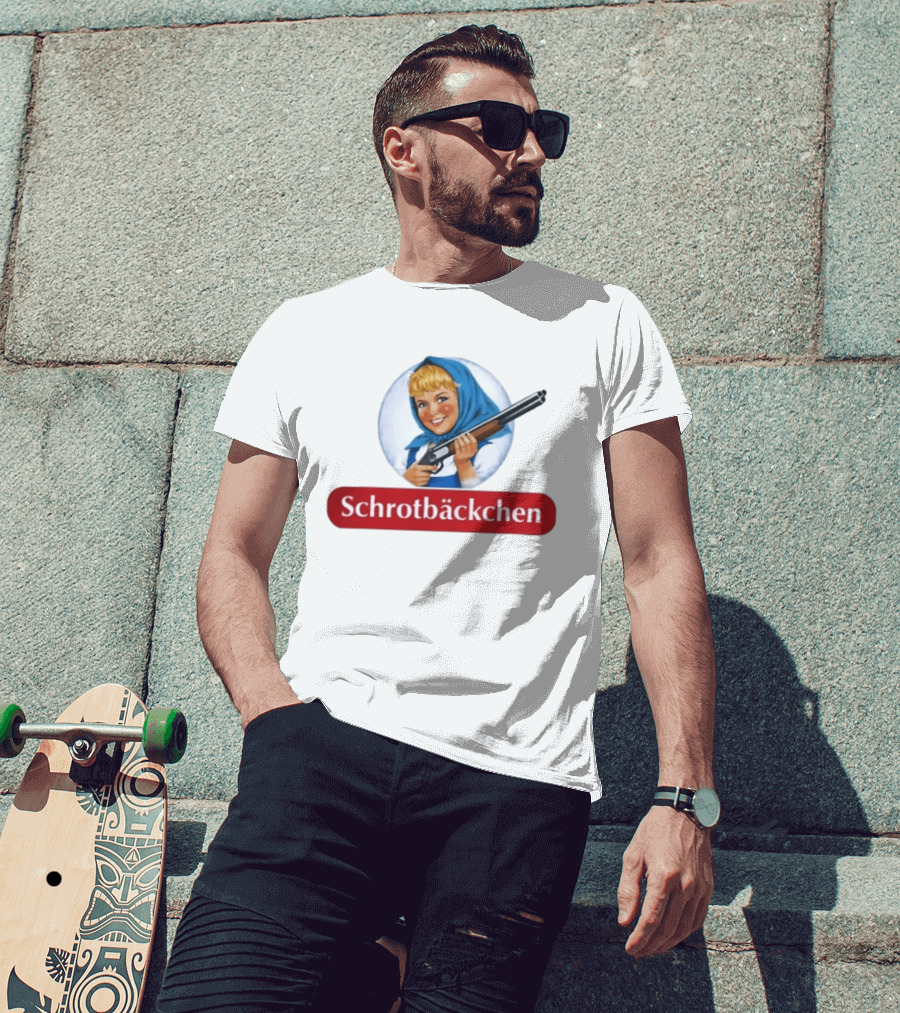 Versager Clothing Schrotbäckchen Girl With Blue Hood And Shotgun T-Shirt