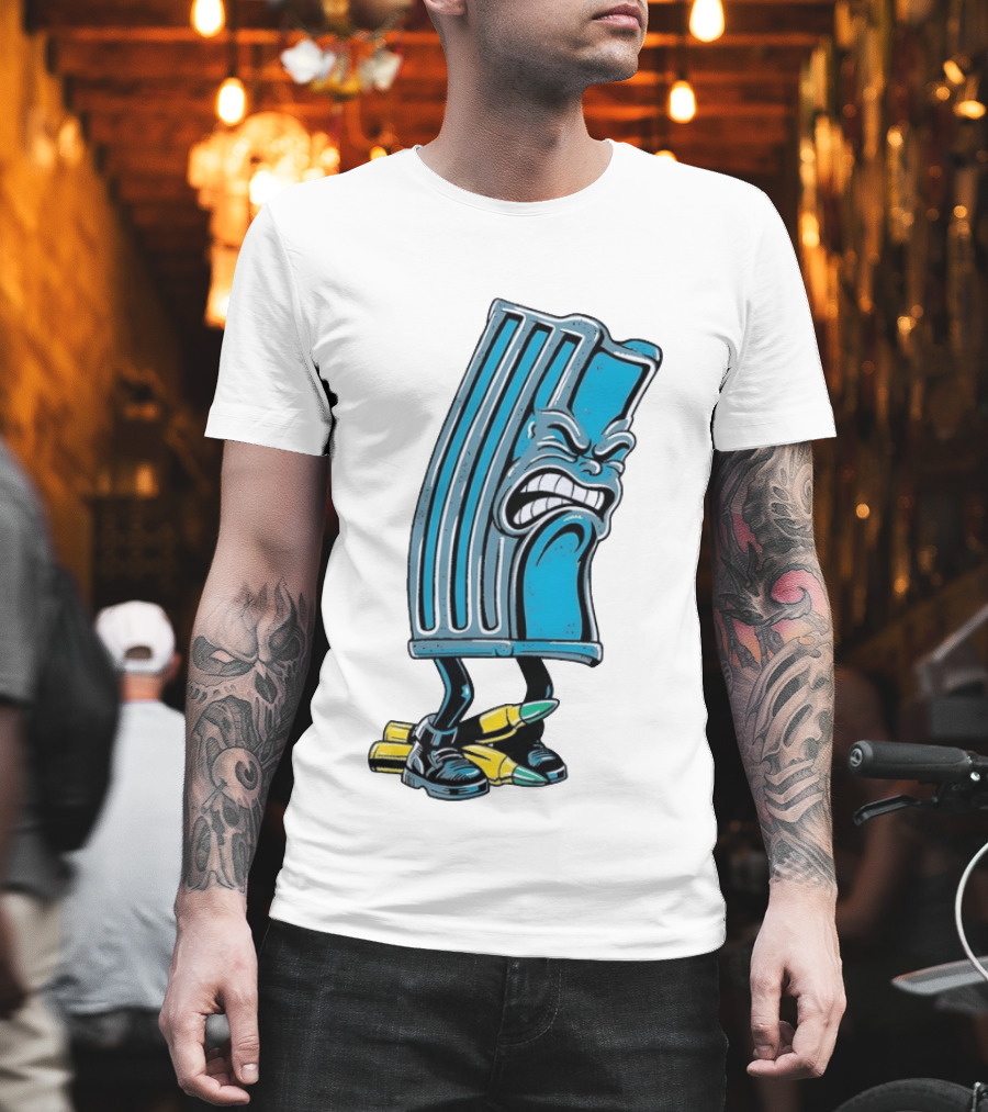 Angry Rifle Magazine With Walking Bullets T-Shirt