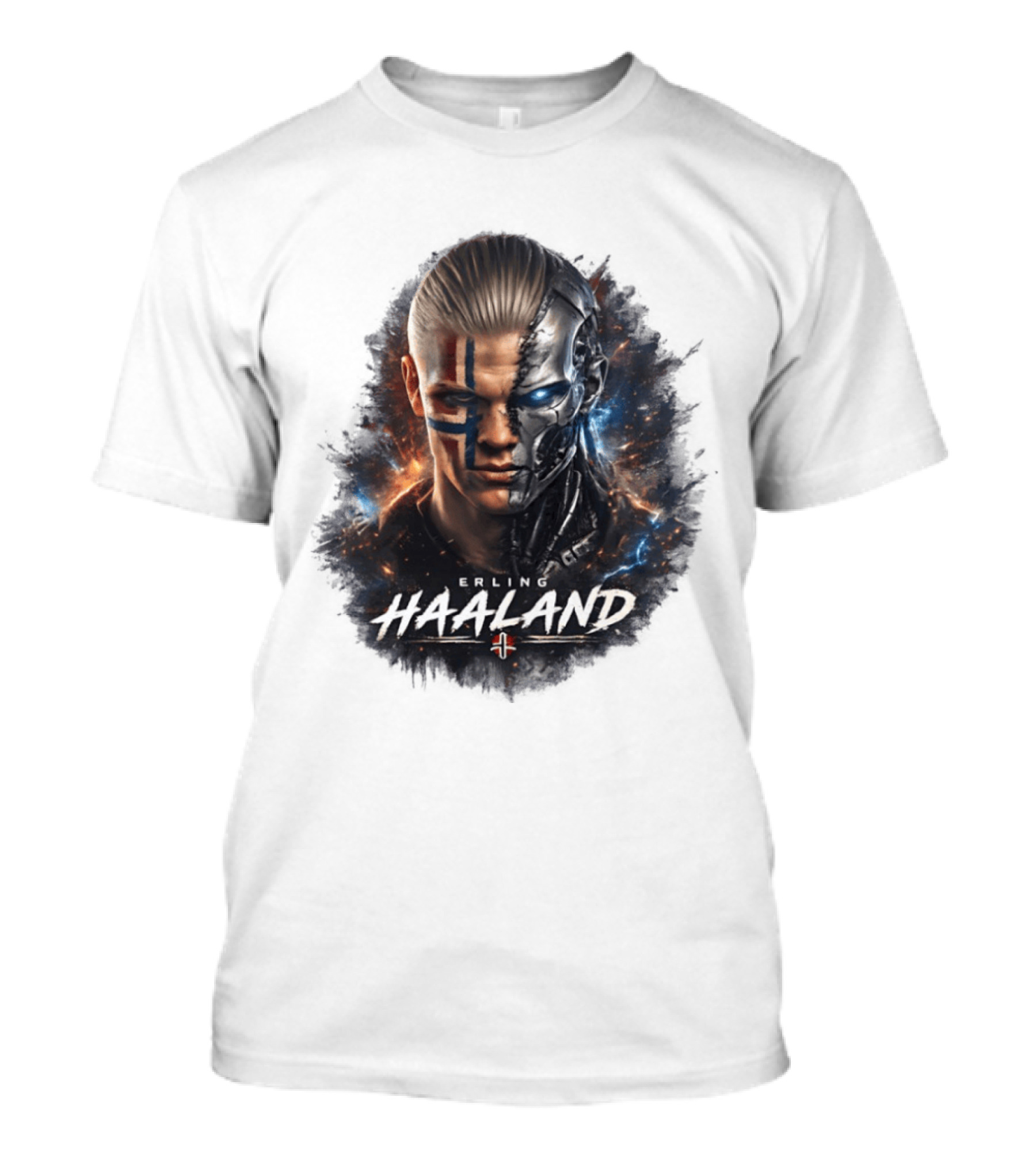 Erling Haaland Cyborg Manchester City Nordic Warrior T-Shirt