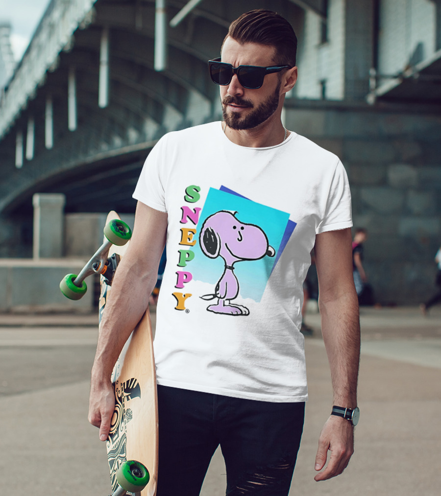 Sneppy Obvious Plant 1991 Bootleg Snoopy Cartoon Character With Multicolored T-Shirt