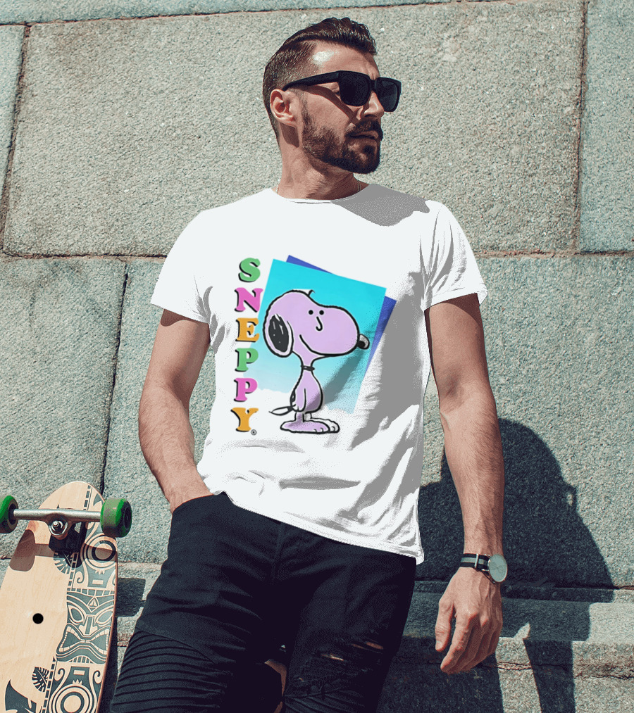 Sneppy Obvious Plant 1991 Bootleg Snoopy Cartoon Character With Multicolored T-Shirt